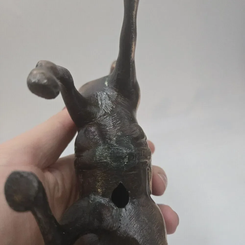 Vintage Copper Finish Cast Pot Metal Running Horse Sculpture Statue